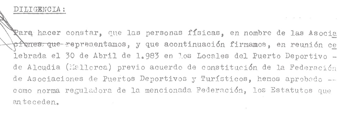Fragmento del documento de constitución de la Federación, 1983